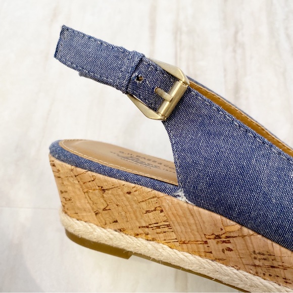 Bass Christy Denim Wedges Sandals Size 6.5 - Picture 7 of 13